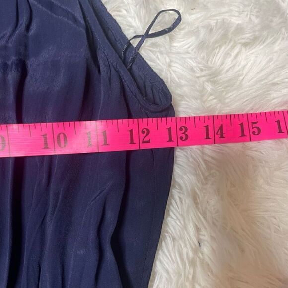 Massimo Dutti Maxi Dress Bridesmaid Flowy Lightweight Sleeveless Size XS Navy Bl - Picture 13 of 15